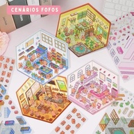 Kit Cenários Interativos 3D DIY - Coleção de Cenas com Adesivos Decorativos para Personalização Criativa - imagem 3
