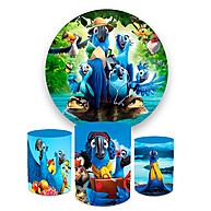 Kit Decorativo Infantil Rio Filme com Painel Redondo e Capas para Cilindros - imagem 1