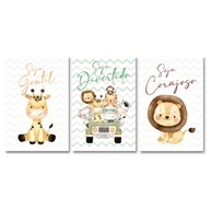 Kit 3 Quadros Safari Infantil - Decore o Quarto com Estilo e Imaginação - imagem 2