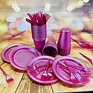 Kit Descartável 50 Pessoas: Rosa Perolado - imagem 1