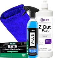 Kit Completo para Polimento Automotivo - Z-Cut Fast + V-Lub + Barra Descontaminante + Pano Premium - imagem 2