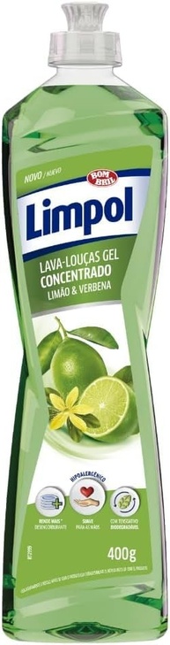Kit Detergente Gel Concentrado Limpol Limão e Verbena 400g + 400g - Limpeza Eficiente e Aroma Refrescante - imagem 2