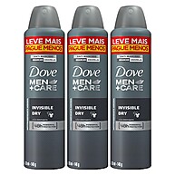 Kit Dove Men Invisible Dry: 3 Desodorantes Aerosol 250ml - imagem 1