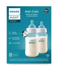 Kit Duplo Mamadeira Anti-Cólica Philips Avent 330ml - Alívio Confiável para Bebês - imagem 4