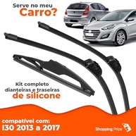 Kit 3 Palhetas Limpador Para-brisa Silicone Hyundai i30 2013-2017 - Visão Clara e Segura - imagem 4
