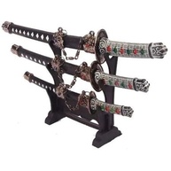 Kit 3 Mini Katana Decorativa com Suporte - Espadas Samurai para Decoração e Coleção - imagem 2