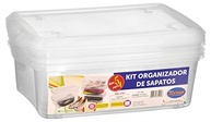 Kit 5 Caixas Organizadoras para Sapatos com Ventilação - Transparente e Empilhável - imagem 2