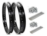 Kit Aro Preto 18" Fan 125 (1.60 + 1.85) + Raios 4mm - Performance e Estilo para Sua Moto! - imagem 1
