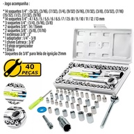 Kit Ferramentas 46 Pçs: Aço Carbono e Chave de Vela - imagem 1