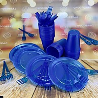 Kit Festa 50 Pessoas Descartáveis Azul Neon – Prático e Estiloso - imagem 1