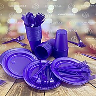 Kit Festa 50 Pessoas Roxo Perolado – Prático e Elegante - imagem 1