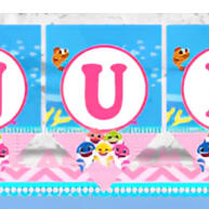Kit Festa Baby Shark Rosa: Tudo para Decorar sua Festa em Casa - imagem 1