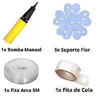Kit Festa Balões com Bomba Manual e Suportes Flor - imagem 1