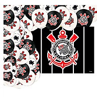 Kit Festa Corinthians com Painel Gigante e 25 Balões - imagem 1