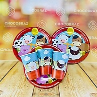 Kit Festa Fazendinha: 8 Pratos + 8 Copos 180ml em Papel - imagem 1
