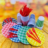 Kit Festa Junina 50 Pessoas: Pratos, Copos e Garfos! - imagem 1