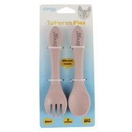 Kit Garfo e Colher de Silicone Rosa - Seguro e Ergonômico para Bebês - imagem 3