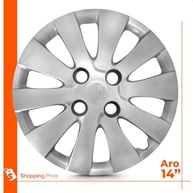 Kit 4 Calotas Aro 14 Hb20 Hb20S Prata Grid - Cubo Baixo - imagem 4