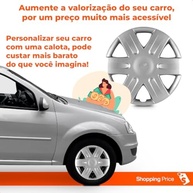 Kit 4 Calotas Sandero Logan Scenic Aro 15 Prata Grid - Design e Proteção - imagem 5