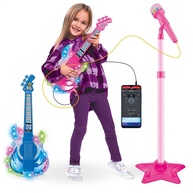 🎸 Kit Guitarra e Microfone Infantil: Luz, Som e Diversão! - imagem 1