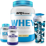 Kit Hipertrofia: Whey, BCAA, Creatina + Coqueteleira - imagem 1