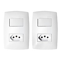 Kit Interruptor e Tomada Blux: 2 Conjuntos Completos - imagem 1