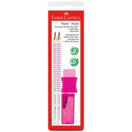 Kit Lápis Neon Faber-Castell: Grafite, Apontador e Borracha - imagem 1