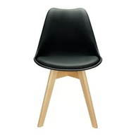 Kit com 6 Cadeiras Leda Saarinen Wood Pretas com Almofada - Design Eames Moderno para Sala de Jantar, Cozinha e Escritório - imagem 4