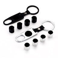 Kit 4 Tampas de Válvula de Pneu Akozon em Liga de Zinco com Chaveiro - Proteção e Estilo para Seu Veículo - imagem 3