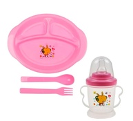 Kit Introdução Alimentar Bebê Premium Rosa - Garfo, Colher, Prato e Copo Seguros e Livres de BPA - imagem 5