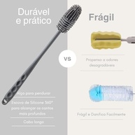 Escova de Silicone Flexível para Limpeza de Mamadeiras e Garrafas - Kit com 2 Unidades - imagem 5