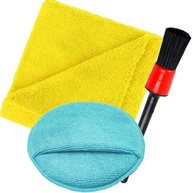 Kit Essencial Karbox: Pincel Detalhamento, Aplicador e Toalha Microfibra 40x40cm para Carro Perfeito - imagem 2