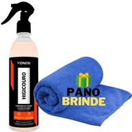 Kit Higicouro Vonixx 500ml + Toalha Microfibra Karbox: Limpeza e Proteção para Couro Automotivo - imagem 1