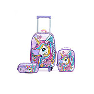 Kit Mochila com Rodinhas, Lancheira e Estojo – Perfeito para Escola - imagem 1