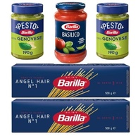 Kit BARILLA: 1 molho BASILICO 400g, 2 molho PESTO 190g e 2 Macarrão N.1 ANGEL HAIR 500g - imagem 1
