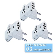 Kit 3 Adaptadores Benjamim Tomada T Multiplicador 10A Bivolt - CompleteStore® - imagem 5