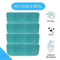 Kit 4 Refis de Pano Microfibra Verde para Mop Spray - Limpeza Eficiente e Ecológica para Todos os Pisos - imagem 3