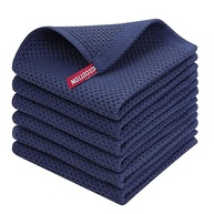 Kit 6 Panos de Prato 100% Algodão Waffle - Ultra Macios, Absorventes e de Secagem Rápida - 30x30cm (Azul Marinho) - imagem 2