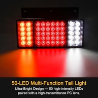 Kit 2 Luzes Traseiras LED 50 Lâmpadas para Reboque e Caminhão (10-30V) - Segurança e Visibilidade Máxima - imagem 3