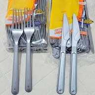 Kit Talheres Refeição Forte Descartável Prata - 50 Garfos + 50 Facas para Churrasco - imagem 4