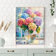 Kit de Pintura com Diamantes 5D - Flor de Hortênsia | Arte Relaxante para Adultos - imagem 4