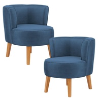 Kit 2 Poltronas Modernas em Veludo Azul - Conforto e Estilo para Sala de Jantar - imagem 1