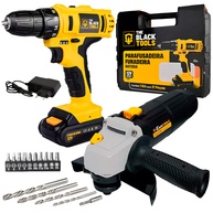Kit Parafusadeira Furadeira 12V + Esmerilhadeira Angular The Black Tools - imagem 1