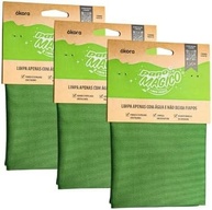 Kit 3 Panos Mágicos para Limpeza de Vidros e Espelhos | Ákora Poliéster e Poliamida | Verde - imagem 1