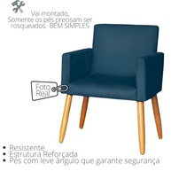 Kit 2 Poltronas Azul Marinho - Conforto e Estilo para Sala, Escritório e Recepção - imagem 3