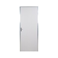 Kit Porta de Madeira Branca 212x65cm com Batente de Alumínio - imagem 1