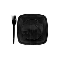 Kit Prato e Garfo Preto: 10 Unidades para Sua Festa! - imagem 1