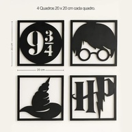 Kit 4 Quadros Decorativos Harry Potter MDF 20x20cm - Acabamento Premium com Tecnologia a Laser - imagem 4