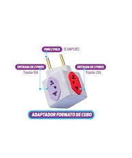 KIT 3 Adaptadores Benjamim Cubo 3D Premium: Mais Tomadas e Segurança para Sua Casa! - imagem 4