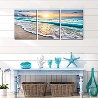 Kit 3 Quadros Decorativos Oceano Premium - Estilo Mar e Praia para Casa e Escritório - imagem 3
